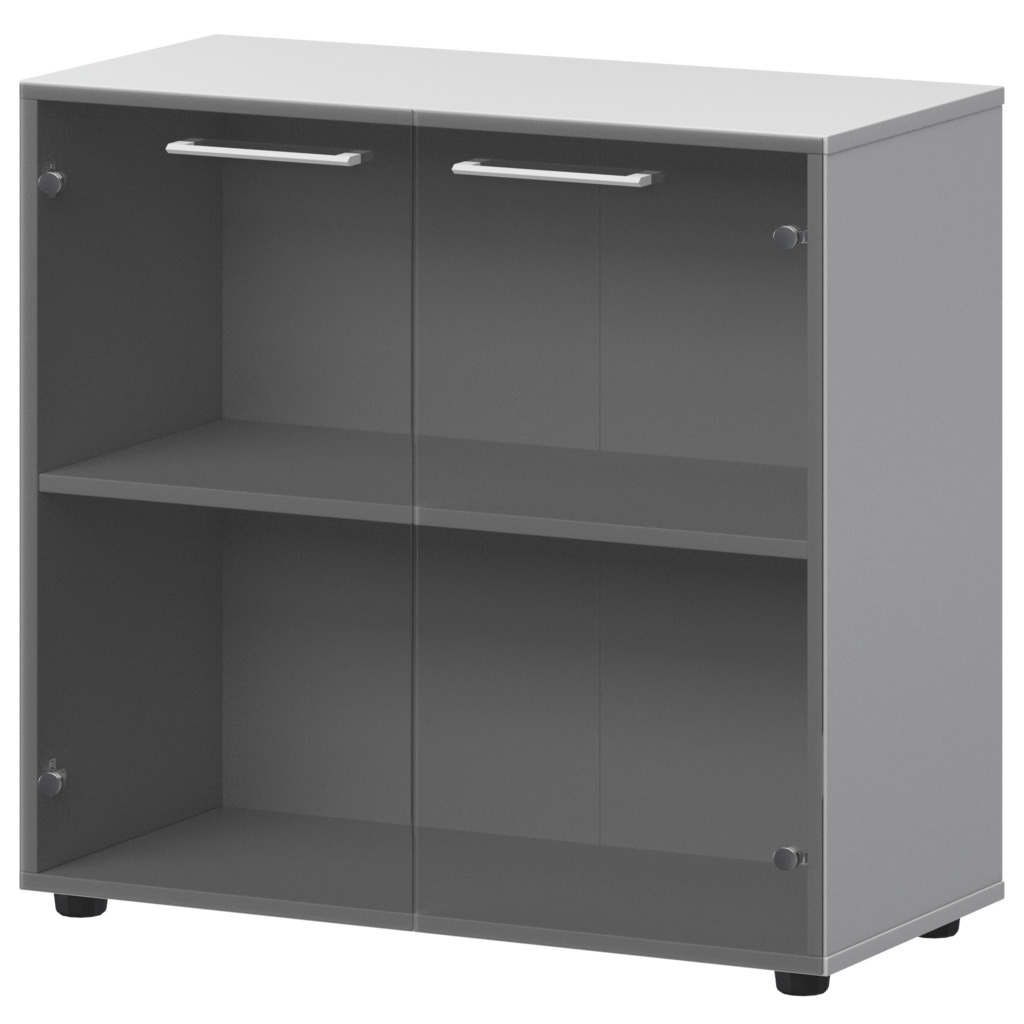 Шкаф низкий со стеклом СМШ28S(Б) Белый 792x380x811 Кортез — 2