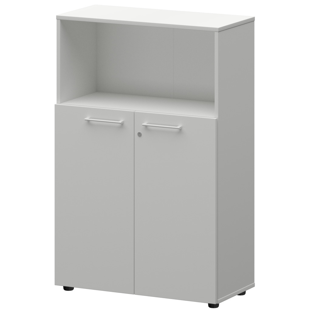Шкаф средний с нишей СМШ38.28F(Б) Белый 792x380x1190 Кортез — 2