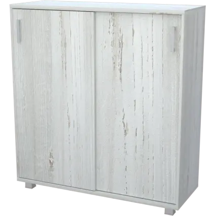 Стеллаж с раздвижными дверями НТ-412 Сосна винтер 1200×442×1283 Аргентум