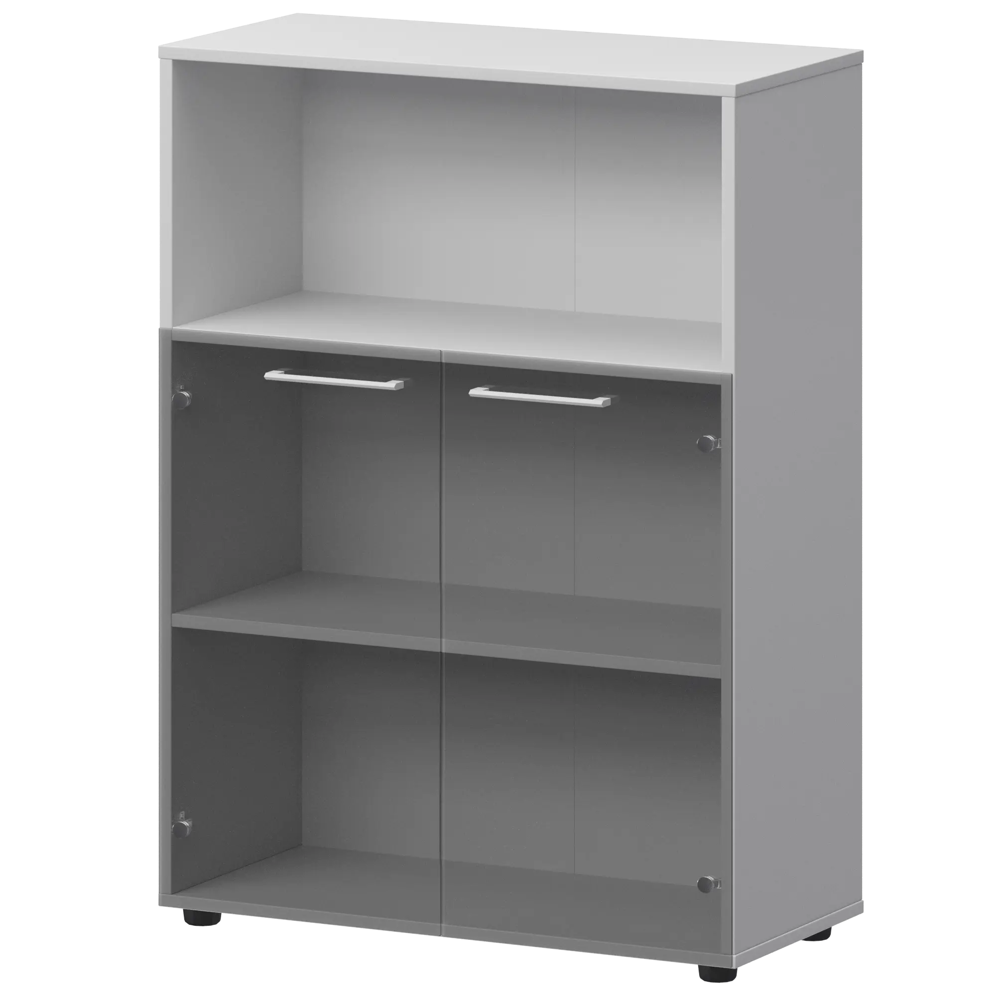 Шкаф средний с нишей со стеклом СМШ38.28S(Б) Белый 792×380×1190 Кортез