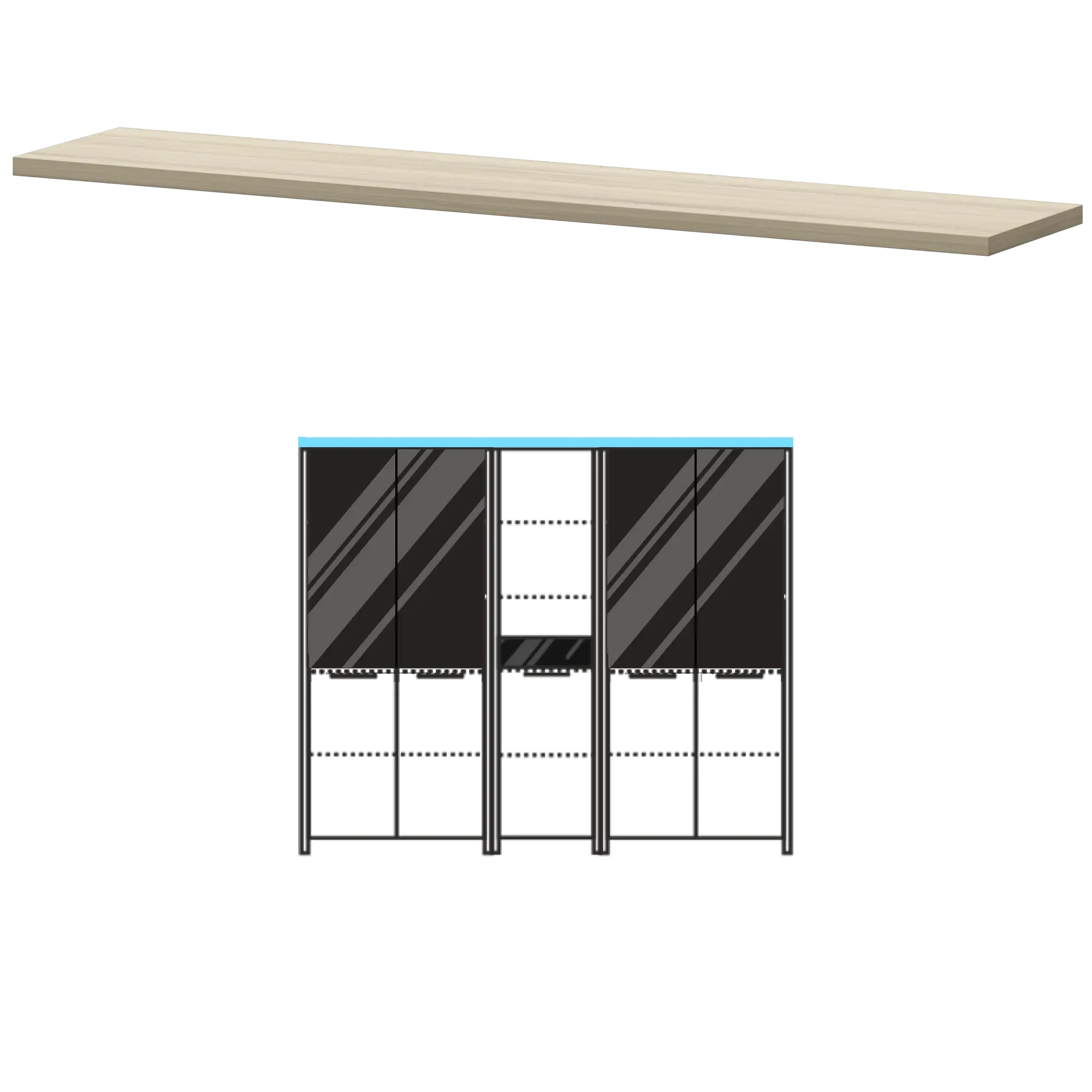 Топ КТ-75.38 Кронберг 2180×441×38 Акцент
